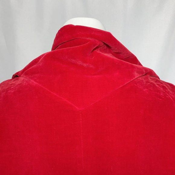 VINTAGE 1930'S Handmaid's Tale Holiday Velvet Maxi Coat w/ built in scarf - Picture 6 of 8